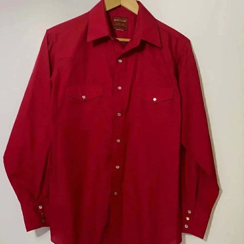 Rustler Western Pearl Snap Buttons Shirt X-Long Tails
